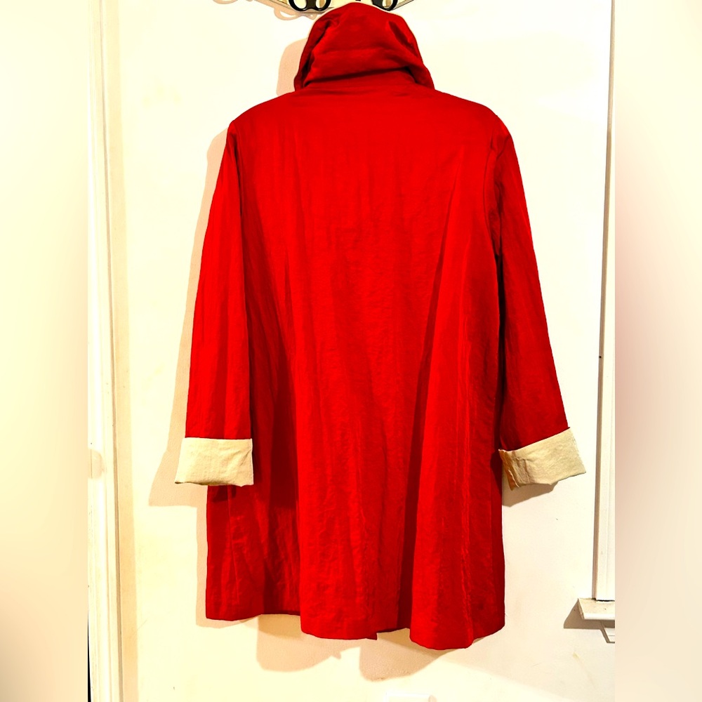 RARE Vintage Avant Garde Lightweight Coat Cherry Red size L - Picture 6 of 8